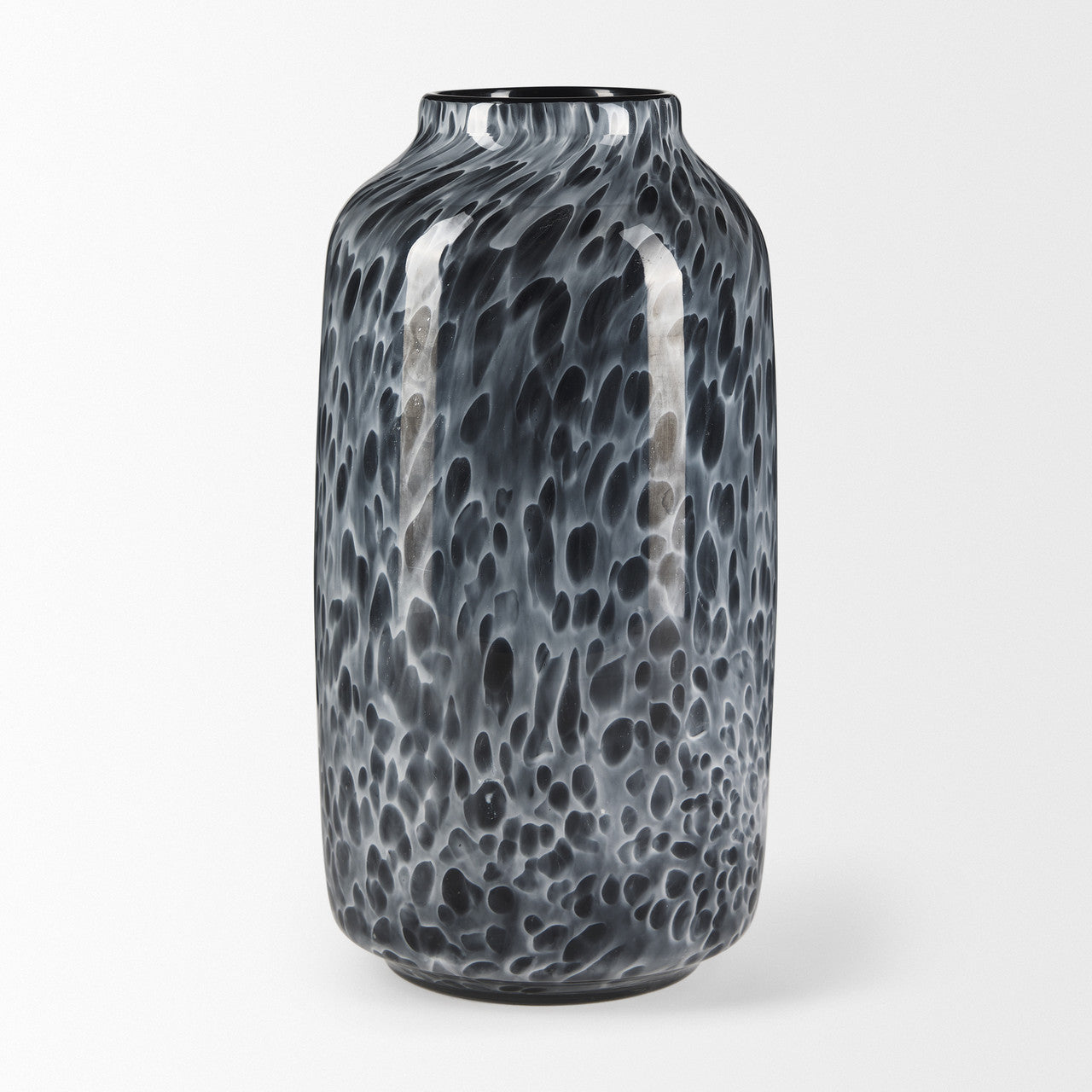 Masai Medium Black Mottled Glass Vase