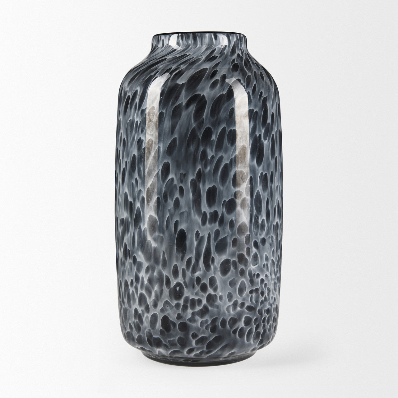 Masai Medium Black Mottled Glass Vase