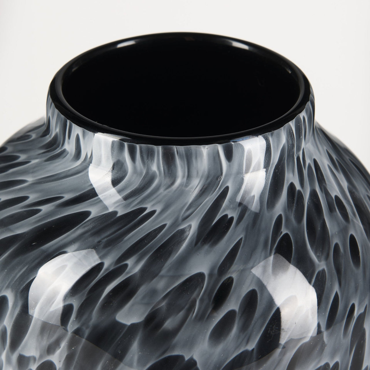 Masai Medium Black Mottled Glass Vase