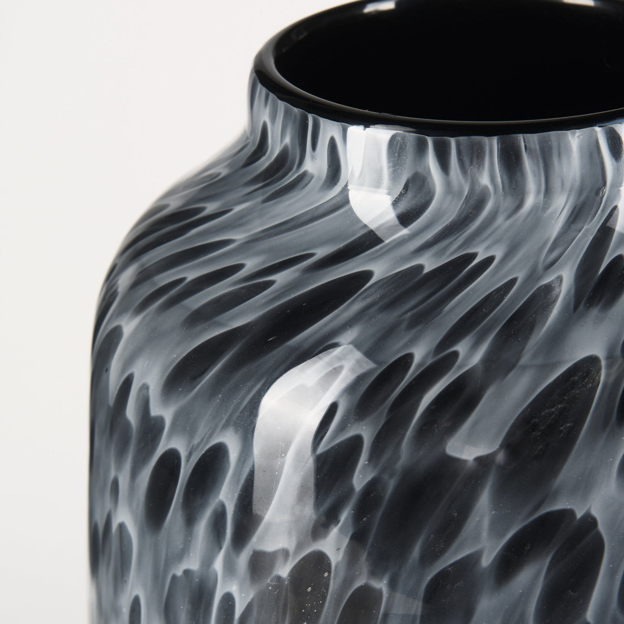 Masai Medium Black Mottled Glass Vase