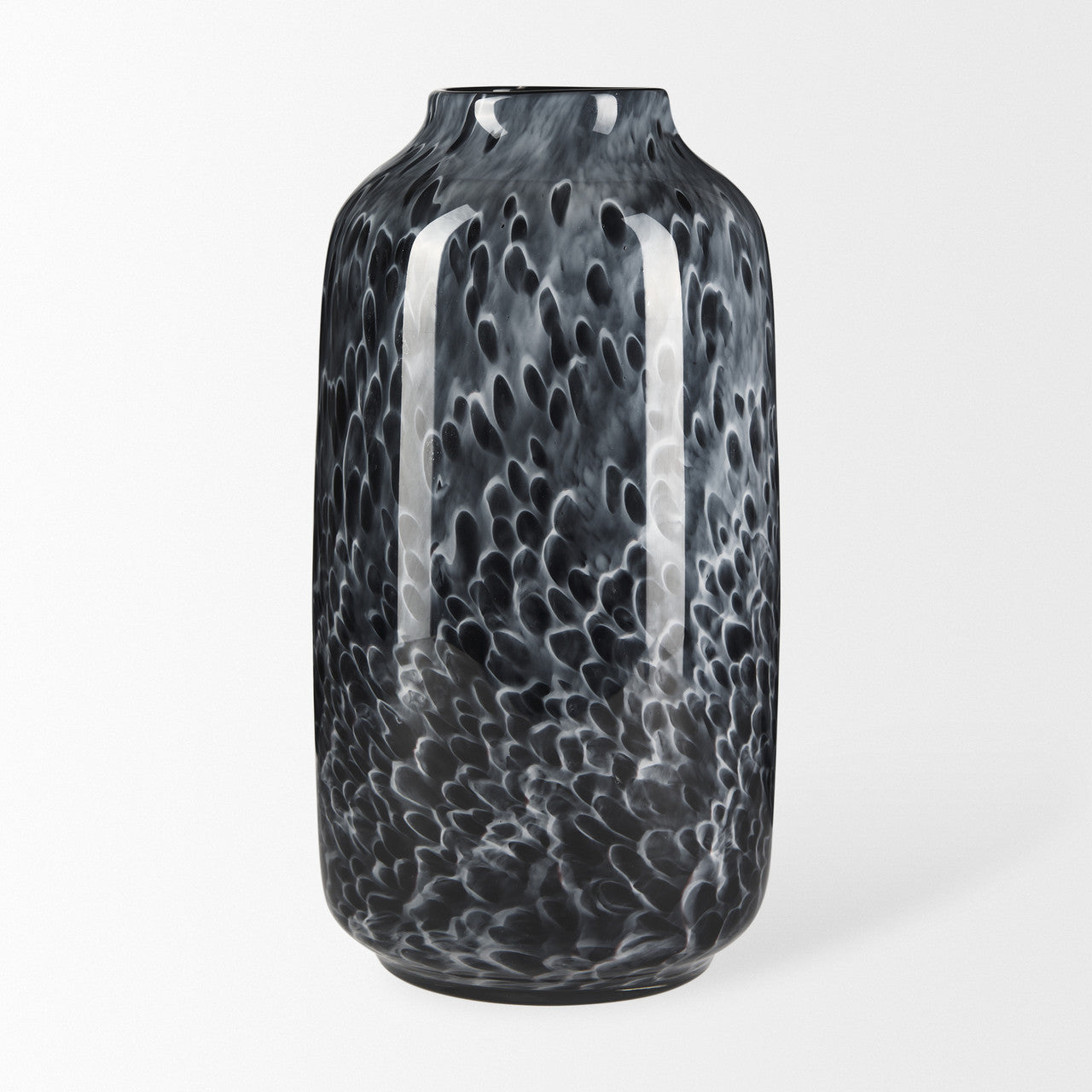 Masai Large Black Mottled Glass Vase