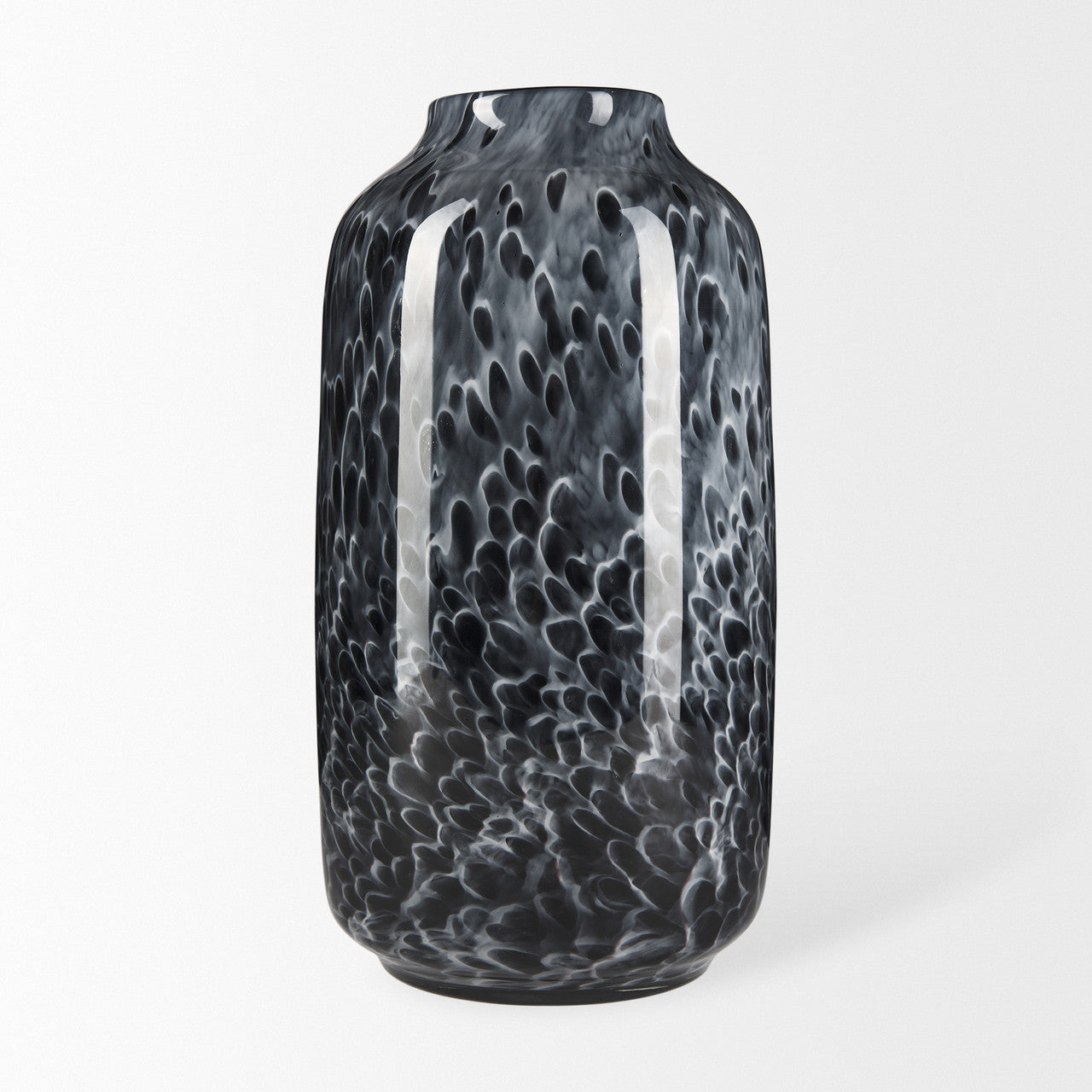 Masai Large Black Mottled Glass Vase