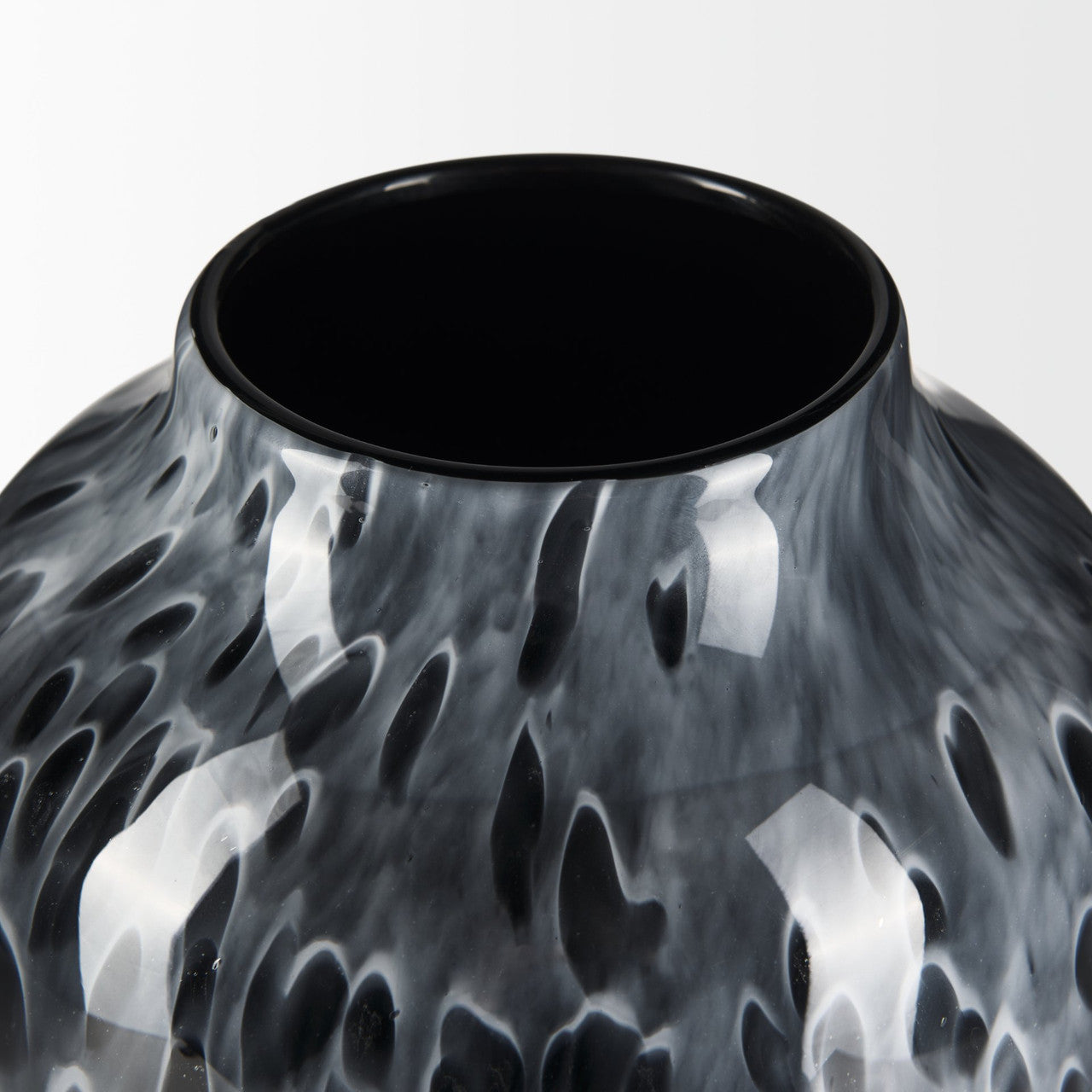 Masai Large Black Mottled Glass Vase