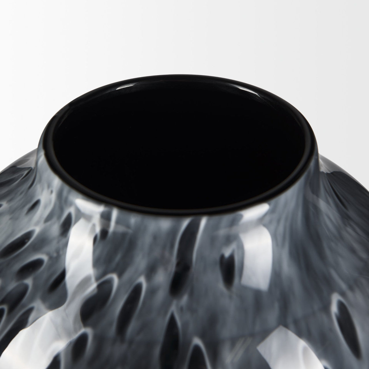 Masai Large Black Mottled Glass Vase