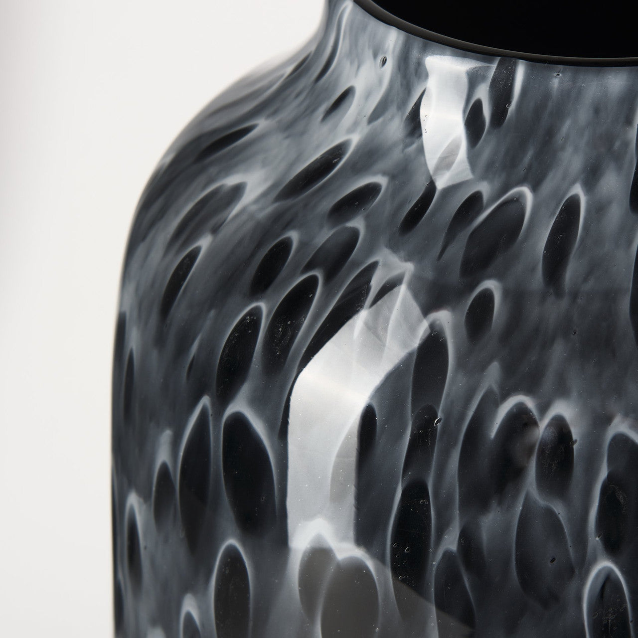 Masai Large Black Mottled Glass Vase