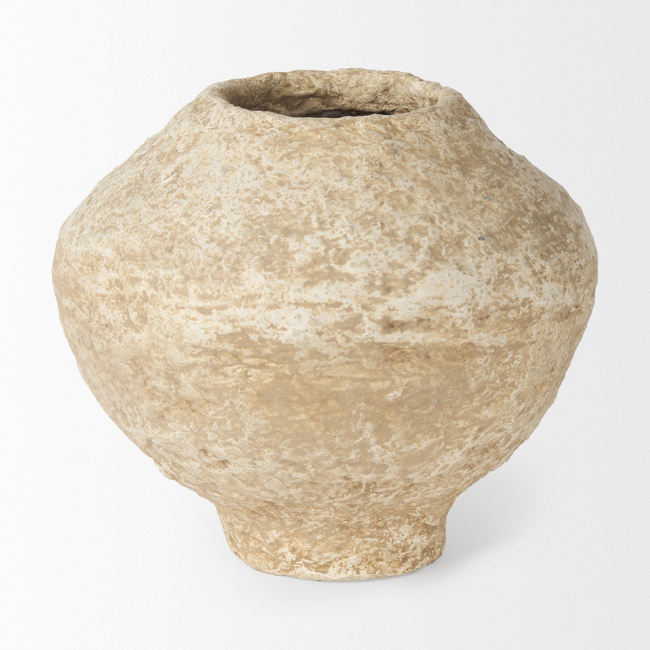 Ritu Small Beige Paper Mache Pot Vase