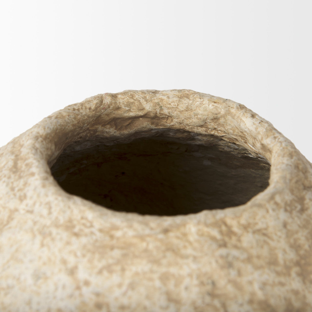 Ritu Small Beige Paper Mache Pot Vase