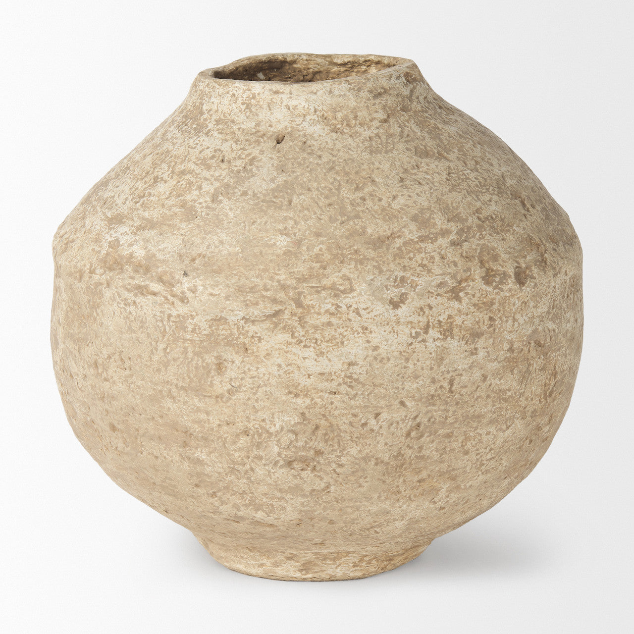 Ritu Large Beige Paper Mache Pot Vase