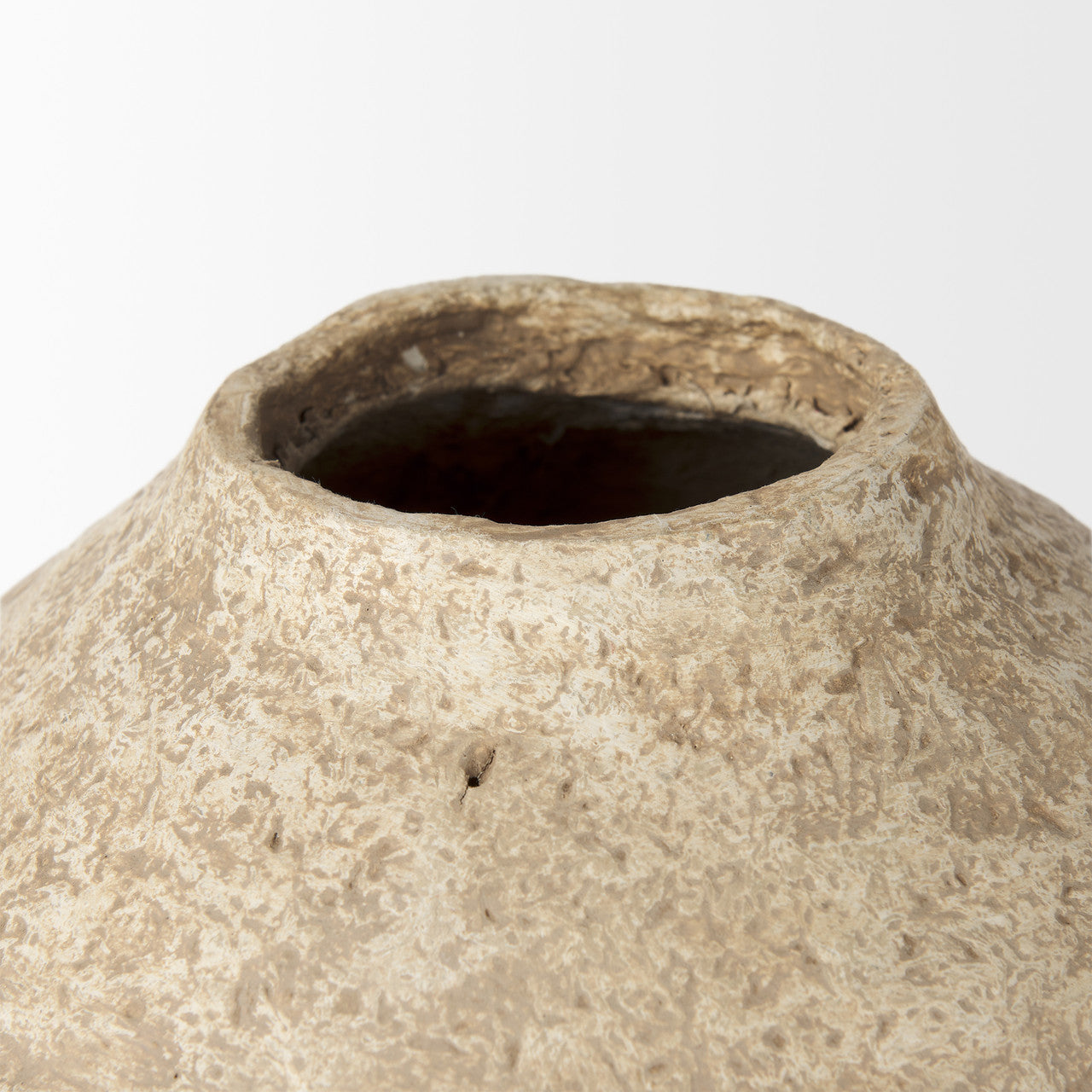 Ritu Large Beige Paper Mache Pot Vase