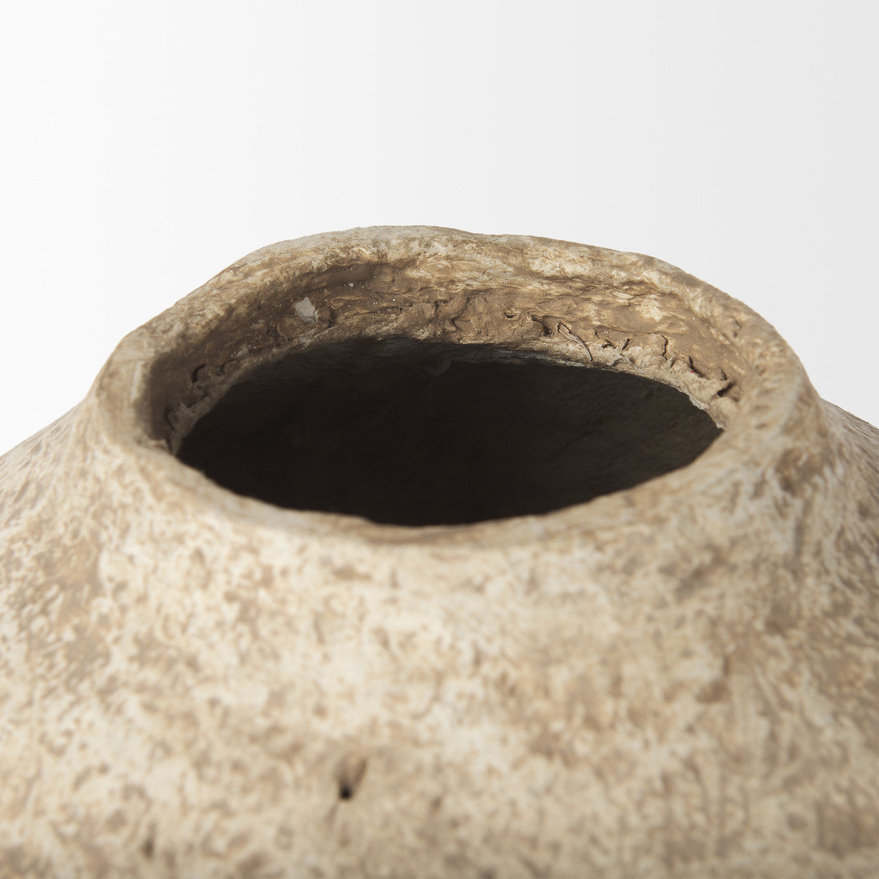 Ritu Large Beige Paper Mache Pot Vase