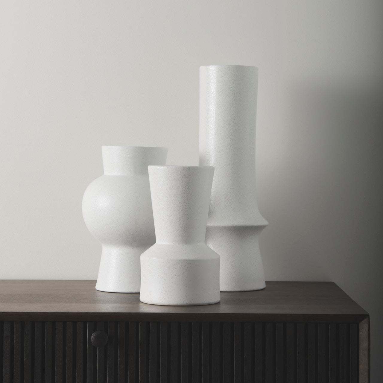 Laforge 17.3H White Ceramic Vase