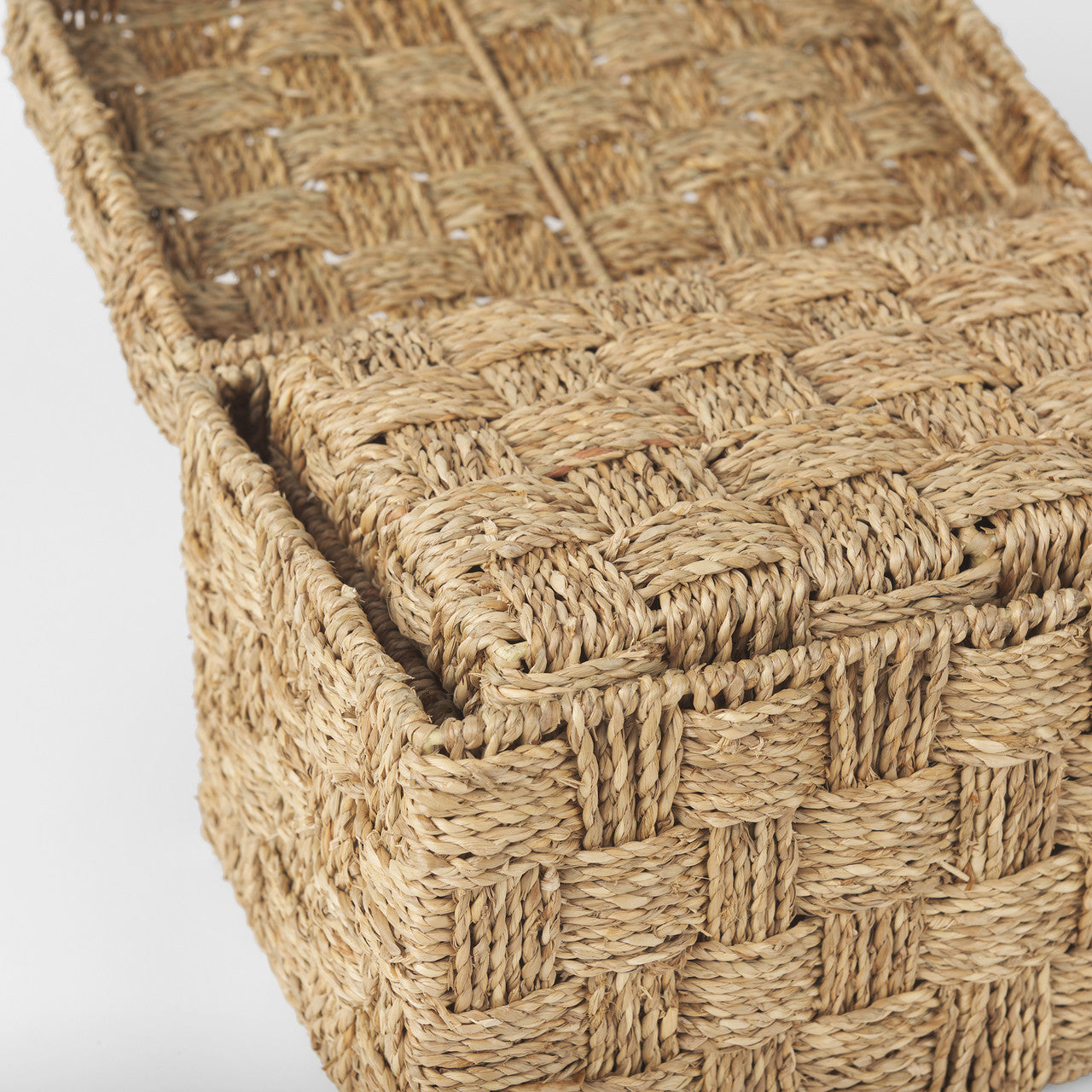 Hanalei Set of 2 Seagrass Boxes with Lids