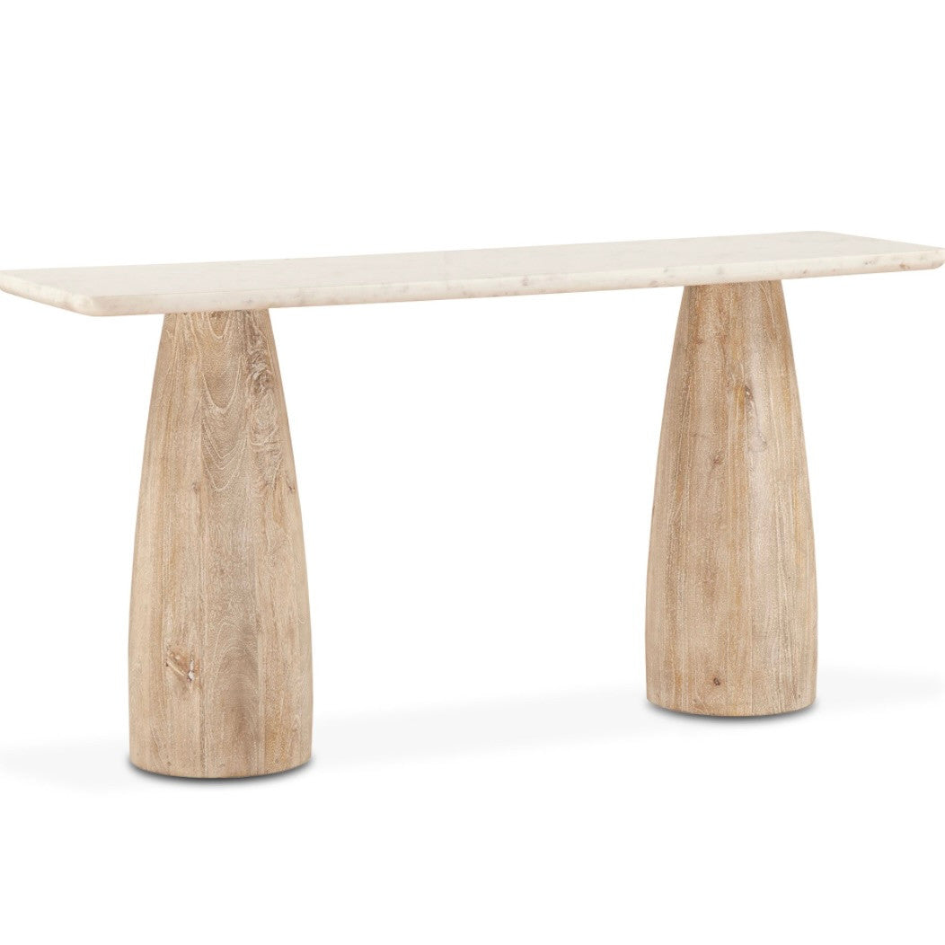 Oasis 60" White Marble Top Console Table