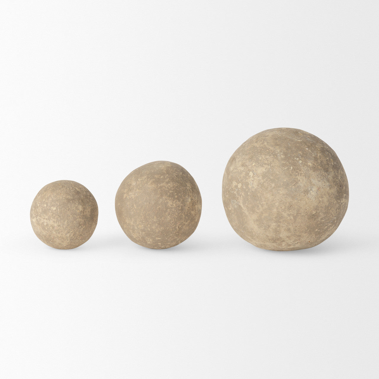 Sunita Set of 3 Gray Paper Mache Orbs