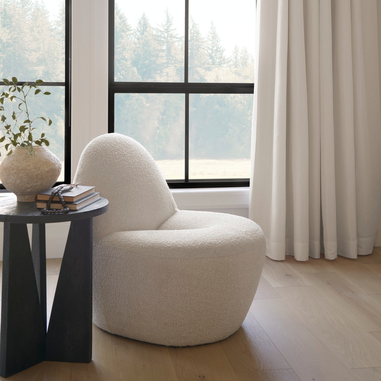 Mattius Black Wood Accent Table