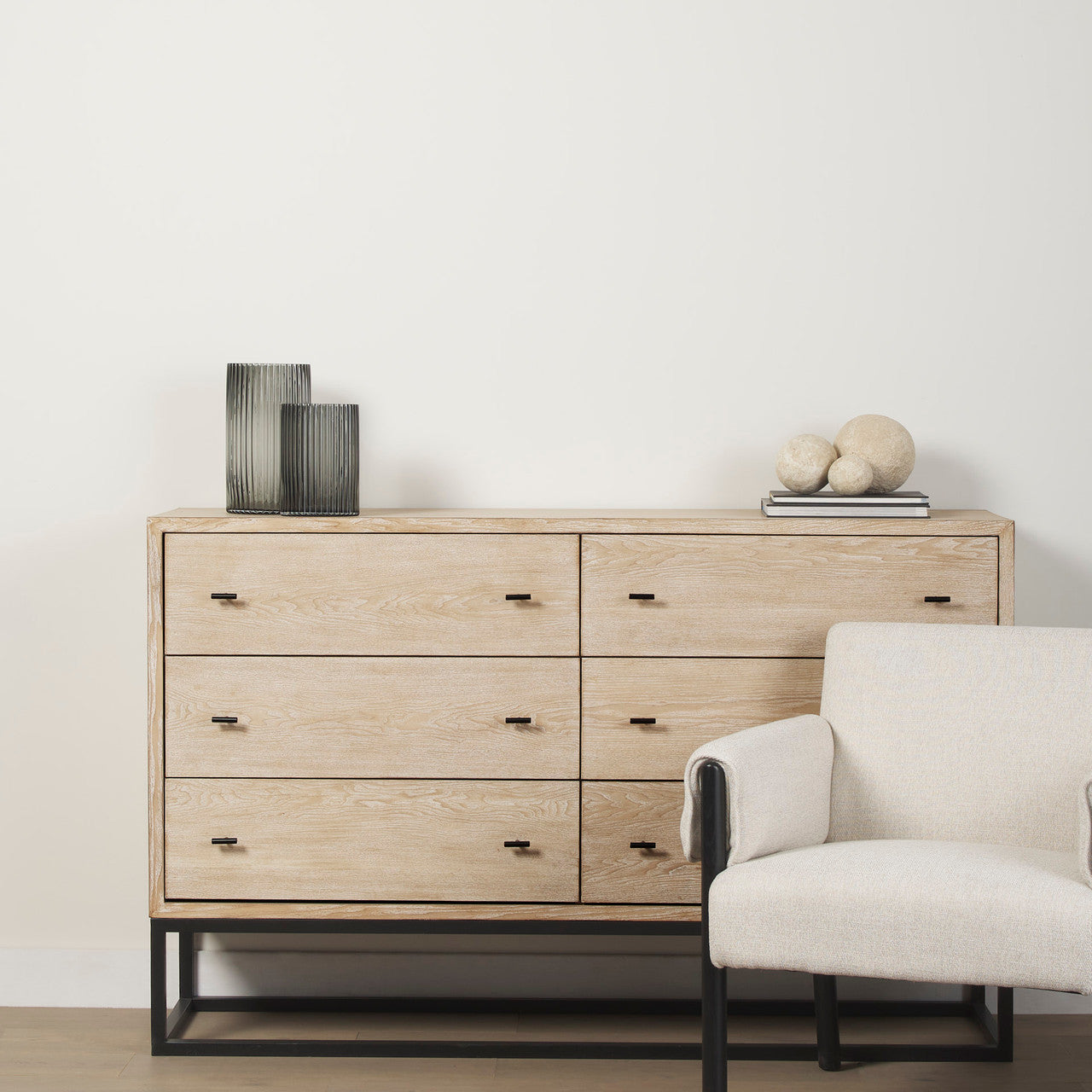 Sunita Set of 3 Beige Paper Mache Orbs