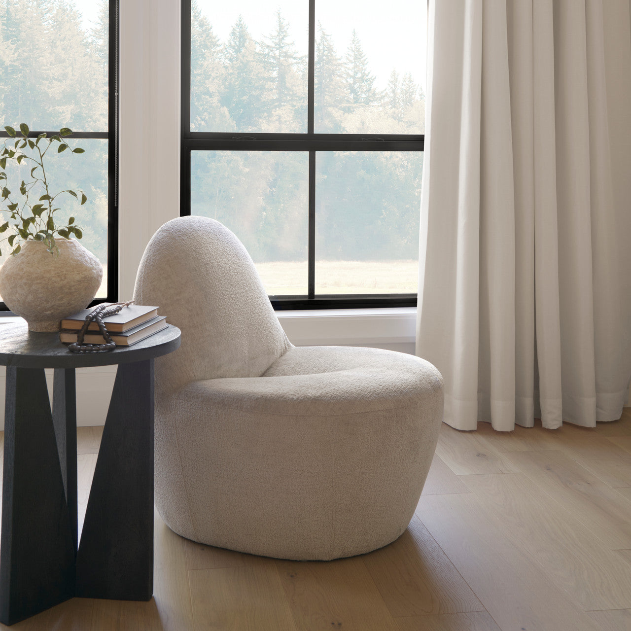 Beverly Beige Chenille Accent Chair