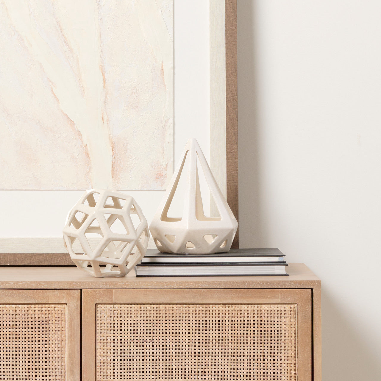 Geom 7.1L x 7.1W x 7.1H White Ceramic Geometric  Object