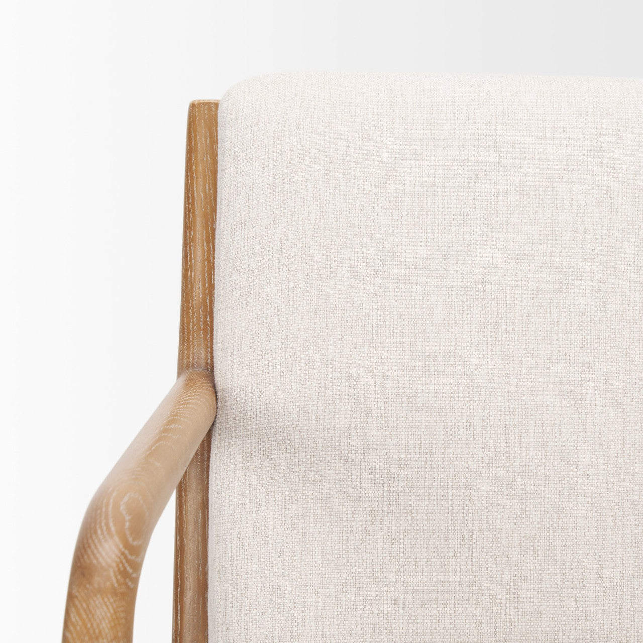 Cashel Accent Chair W/ Medium Brown Wood and Beige Fabric