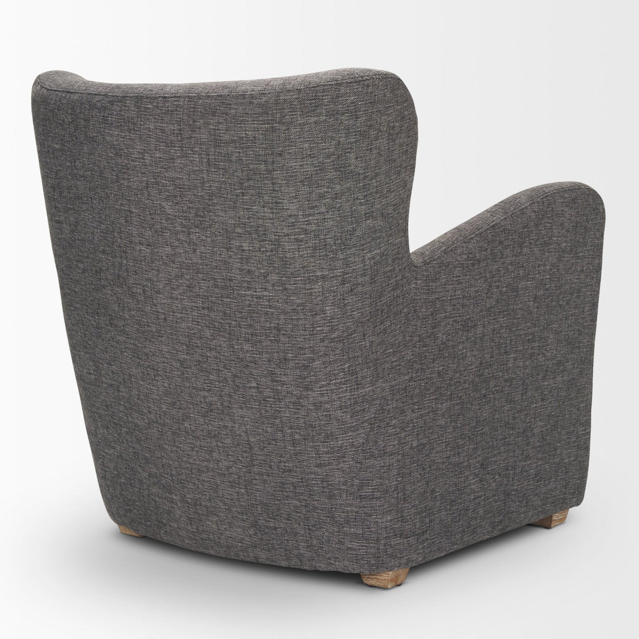Dunstan Accent Chair Upholstered Gray Twill Fabric and Medium Brown Wood Feet