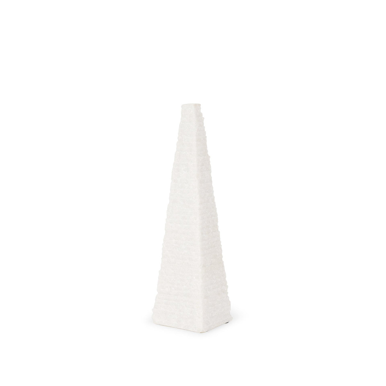 Pyramis White Rough Marble Obelisk 13"
