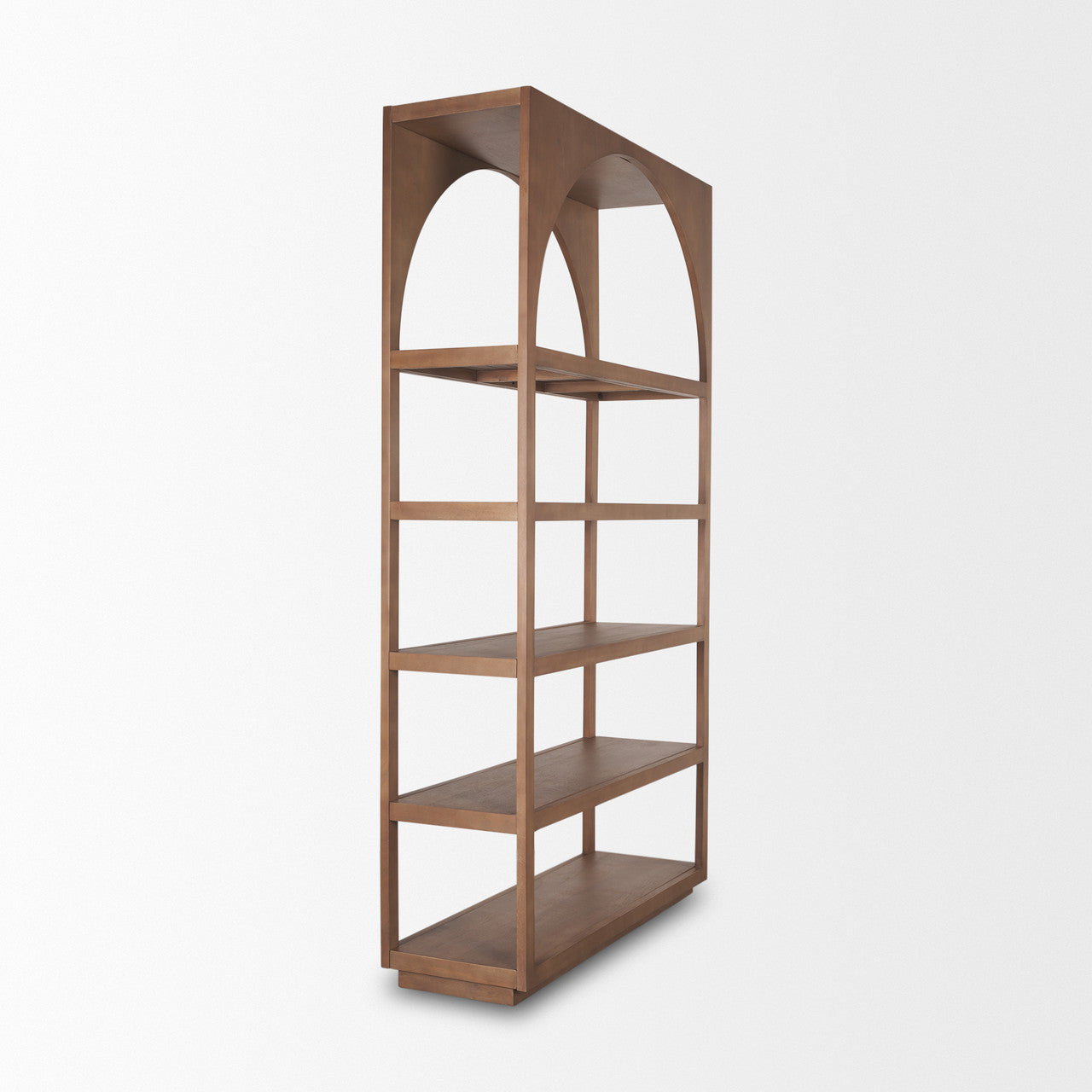 Bela Arched Shelving Unit Medium Brown Wood