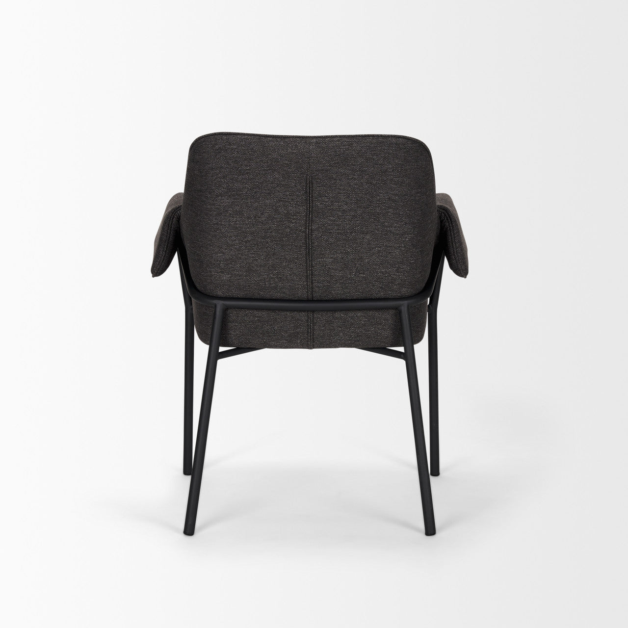 Brently Dining Chair w/ Gray Fabric & Matte Black Metal Legs