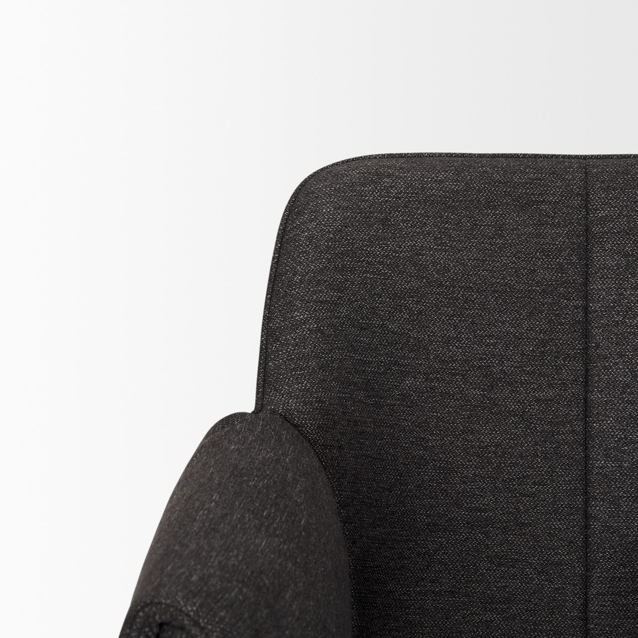 Brently Dining Chair w/ Gray Fabric & Matte Black Metal Legs