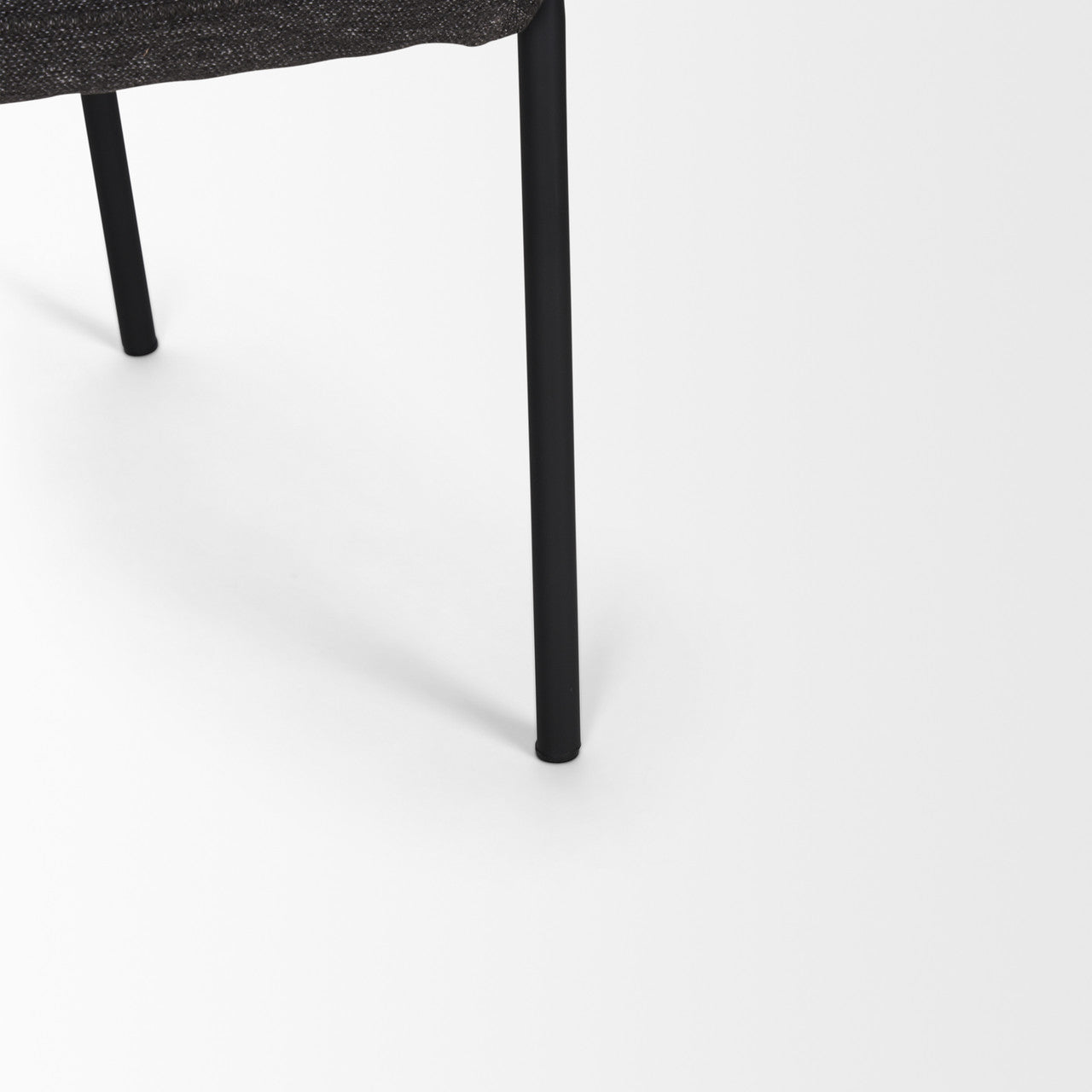 Brently Dining Chair w/ Gray Fabric & Matte Black Metal Legs