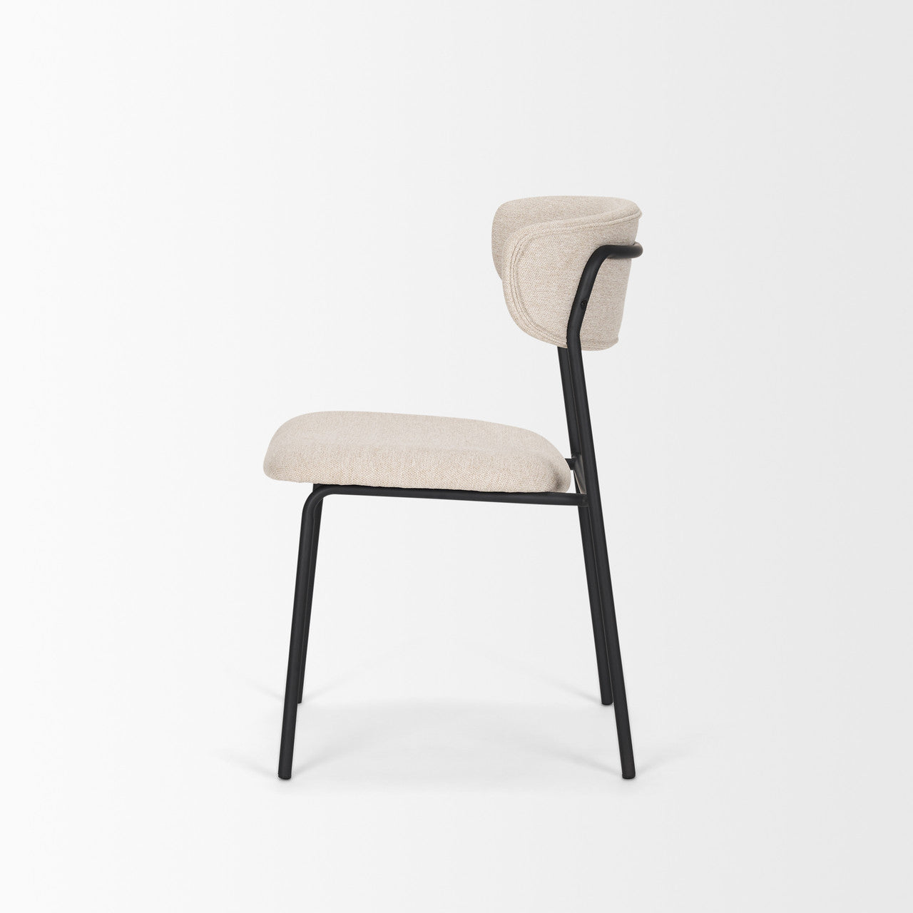 Corey Dining Chair w/ Oatmeal Fabric & Matte Black Metal