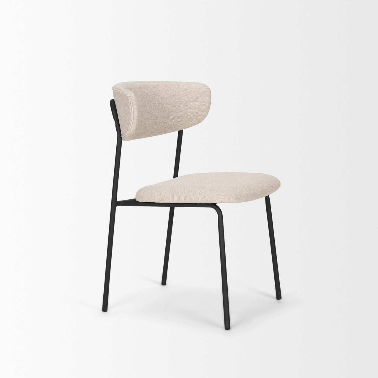 Corey Dining Chair w/ Oatmeal Fabric & Matte Black Metal