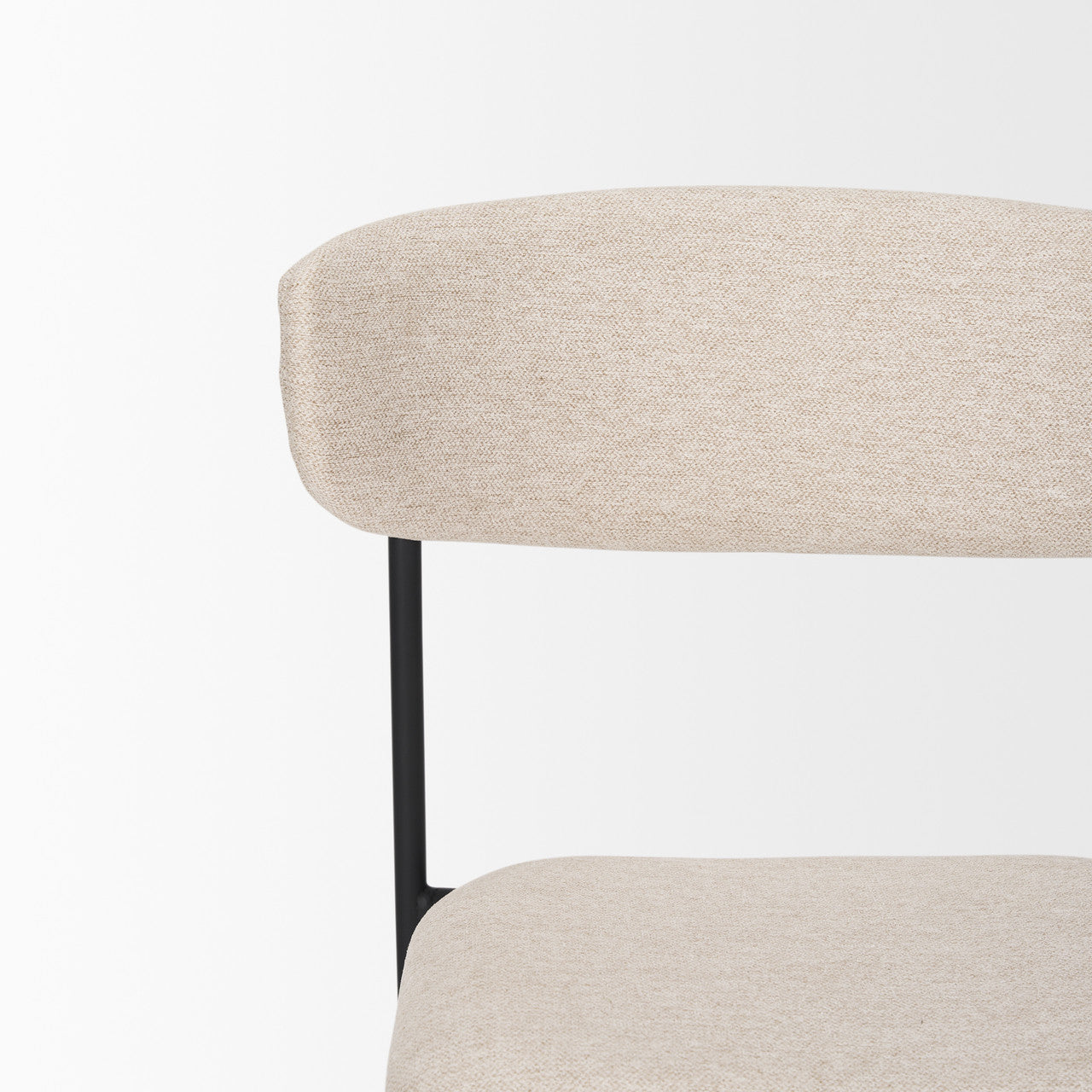 Corey Dining Chair w/ Oatmeal Fabric & Matte Black Metal