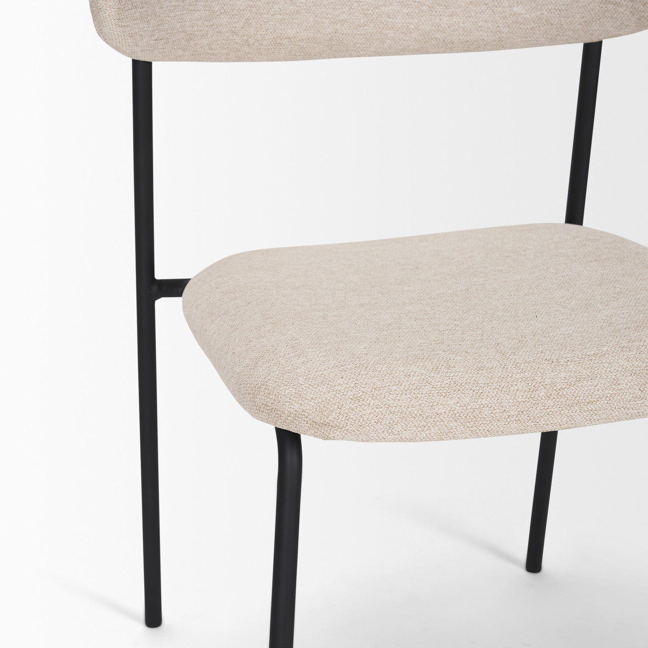 Corey Dining Chair w/ Oatmeal Fabric & Matte Black Metal