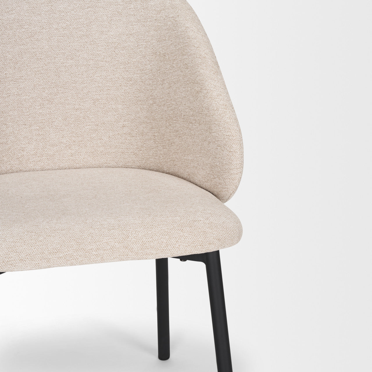 Shannon Dining Chair w/ Oatmeal Fabric & Matte Black Metal