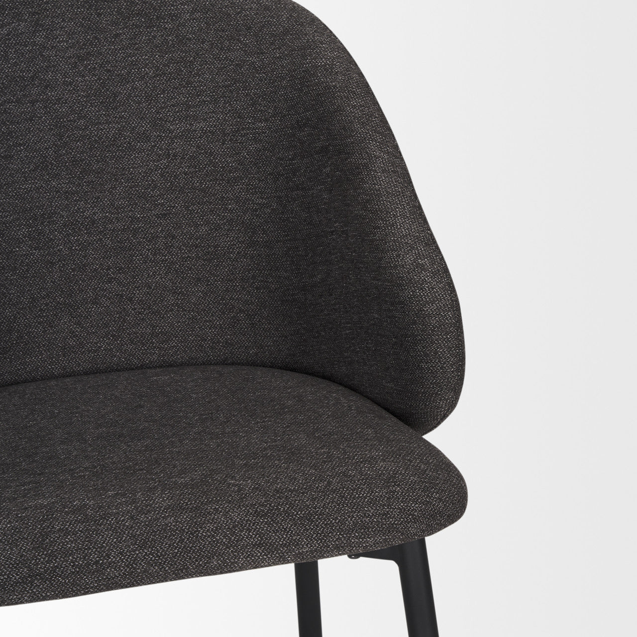 Shannon Dining Chair w/ Gray Fabric & Matte Black Metal