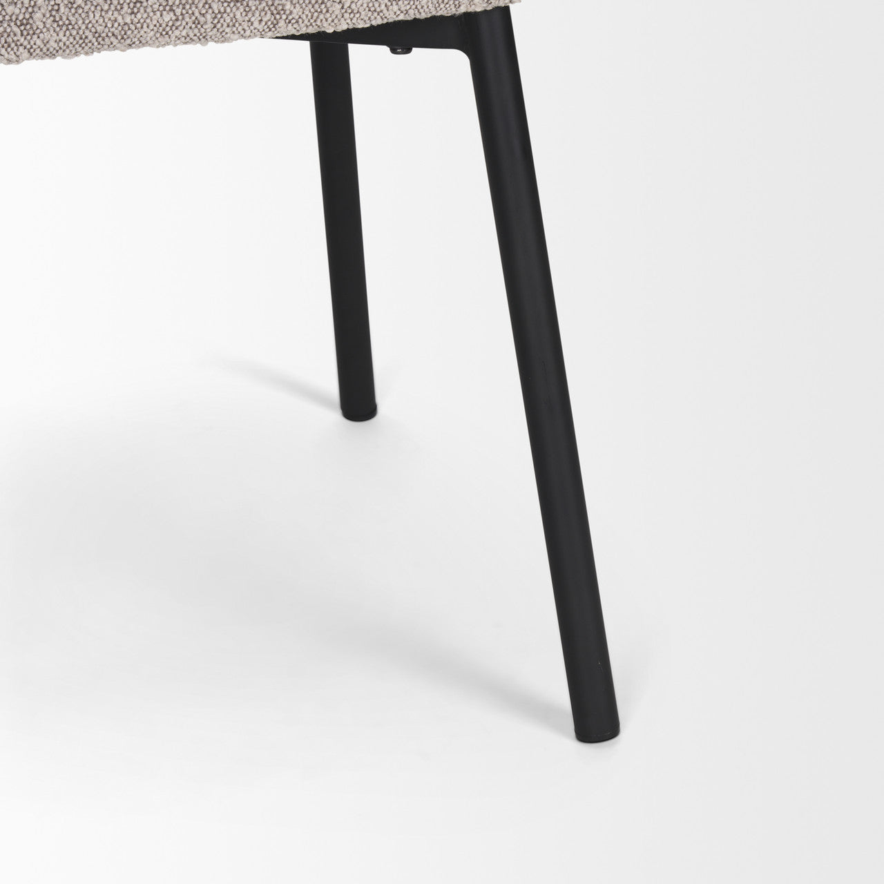 Shannon Dining Chair w/ Taupe Boucle Fabric & Matte Black Metal