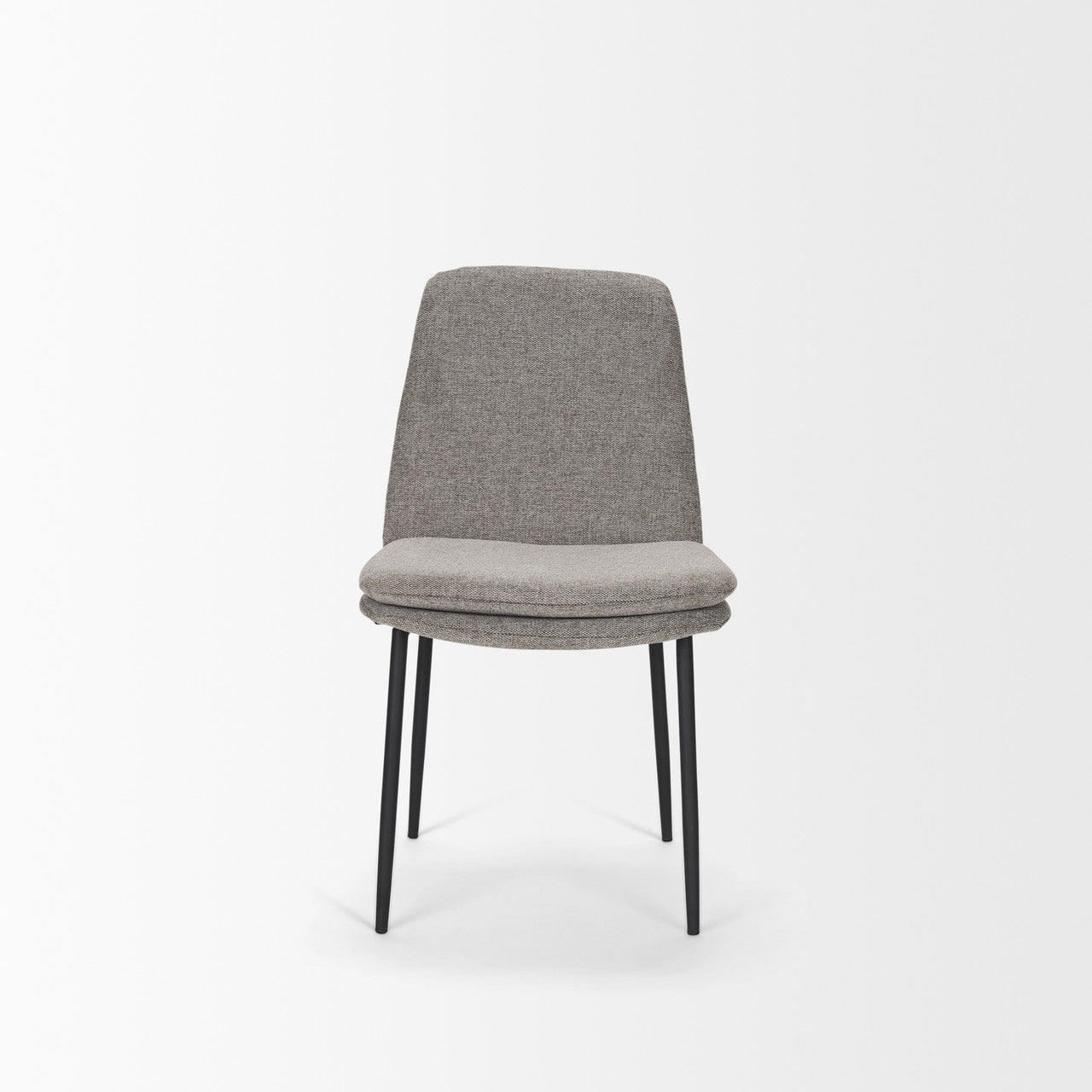 Eve Dining Chair w/ Gray Fabric & Matte Black Metal