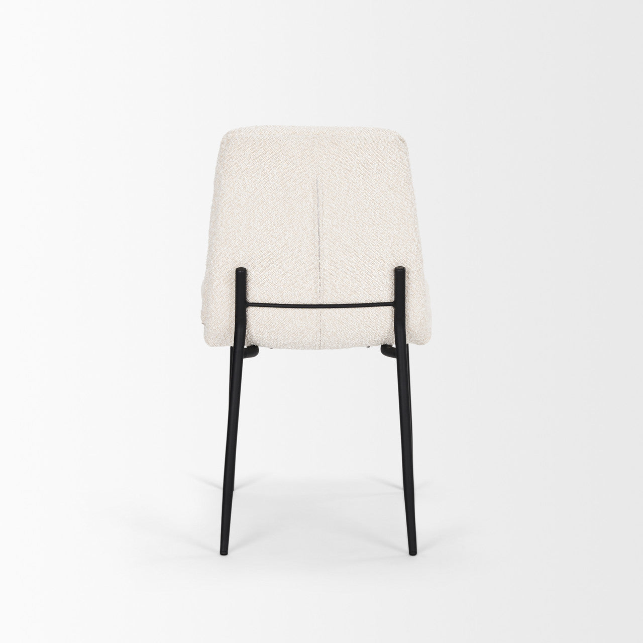 Eve Dining Chair w/ Cream Boucle Fabric & Matte Black Metal