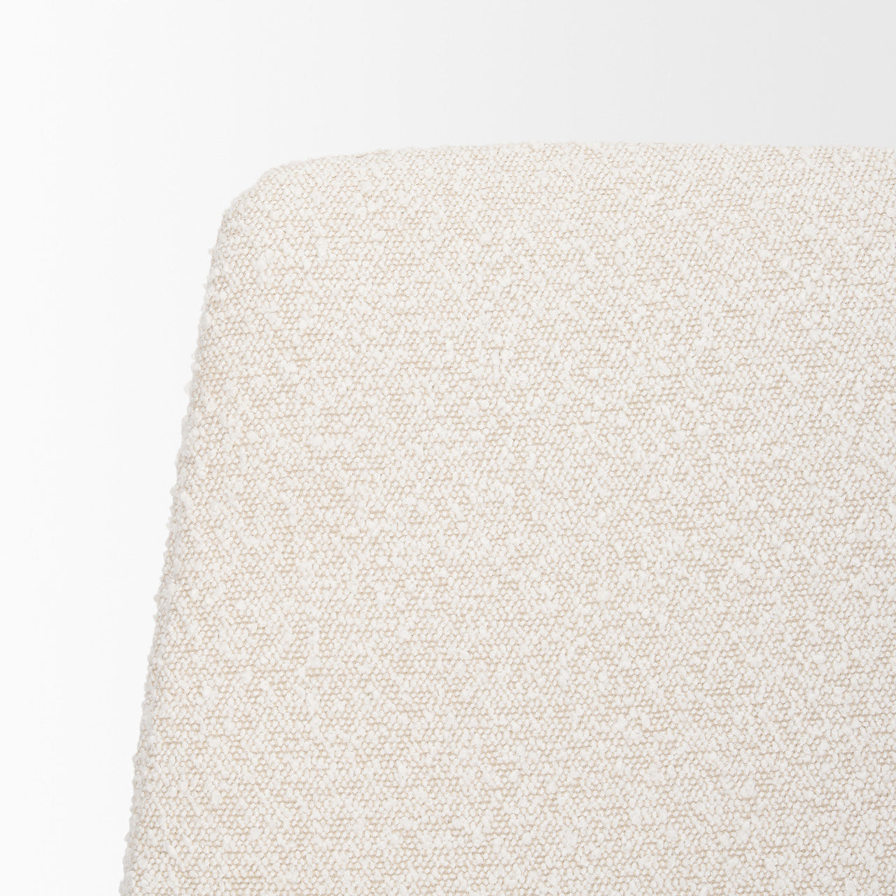 Eve Dining Chair w/ Cream Boucle Fabric & Matte Black Metal