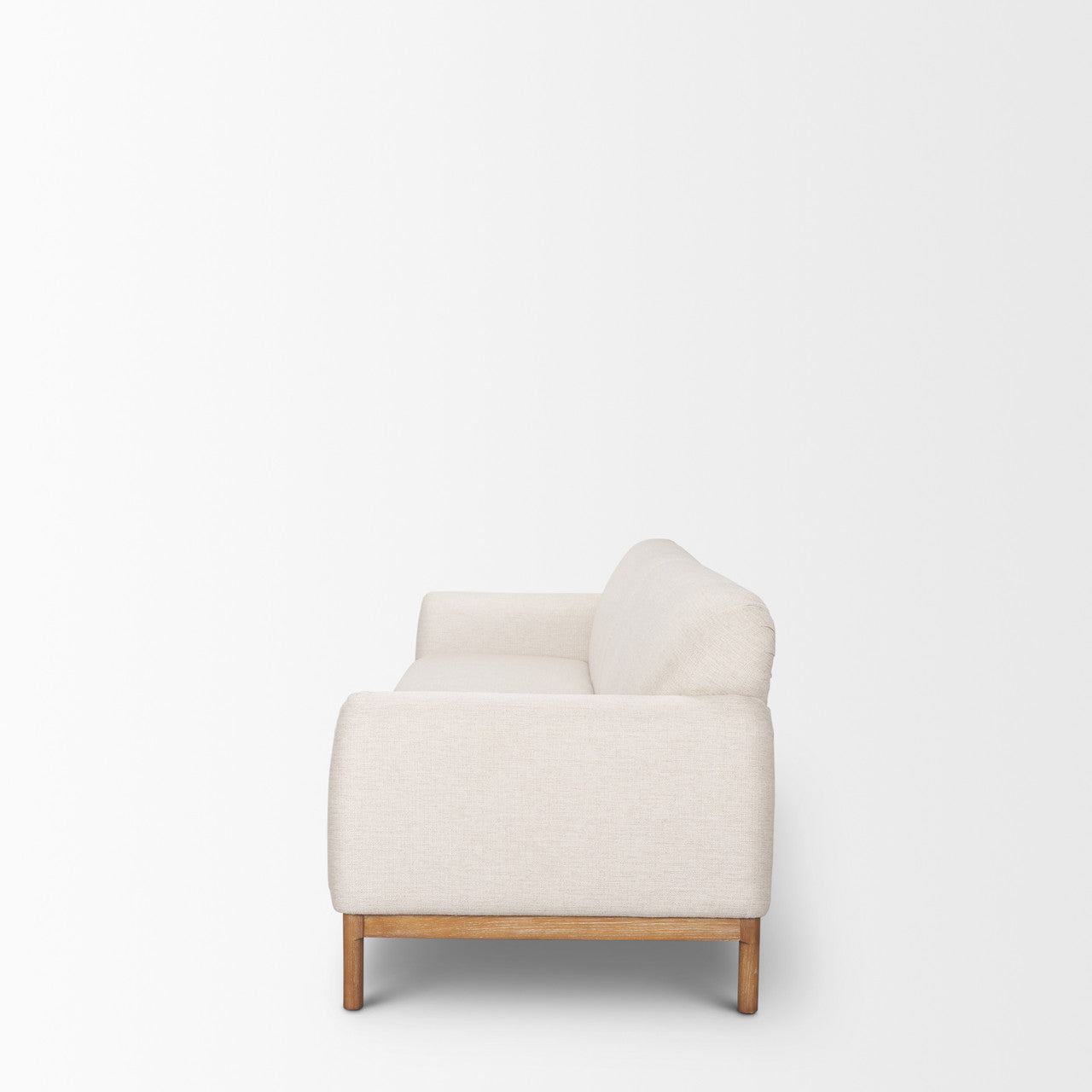 Hale Sofa W/ Medium Brown Wood and Oatmeal Fabric