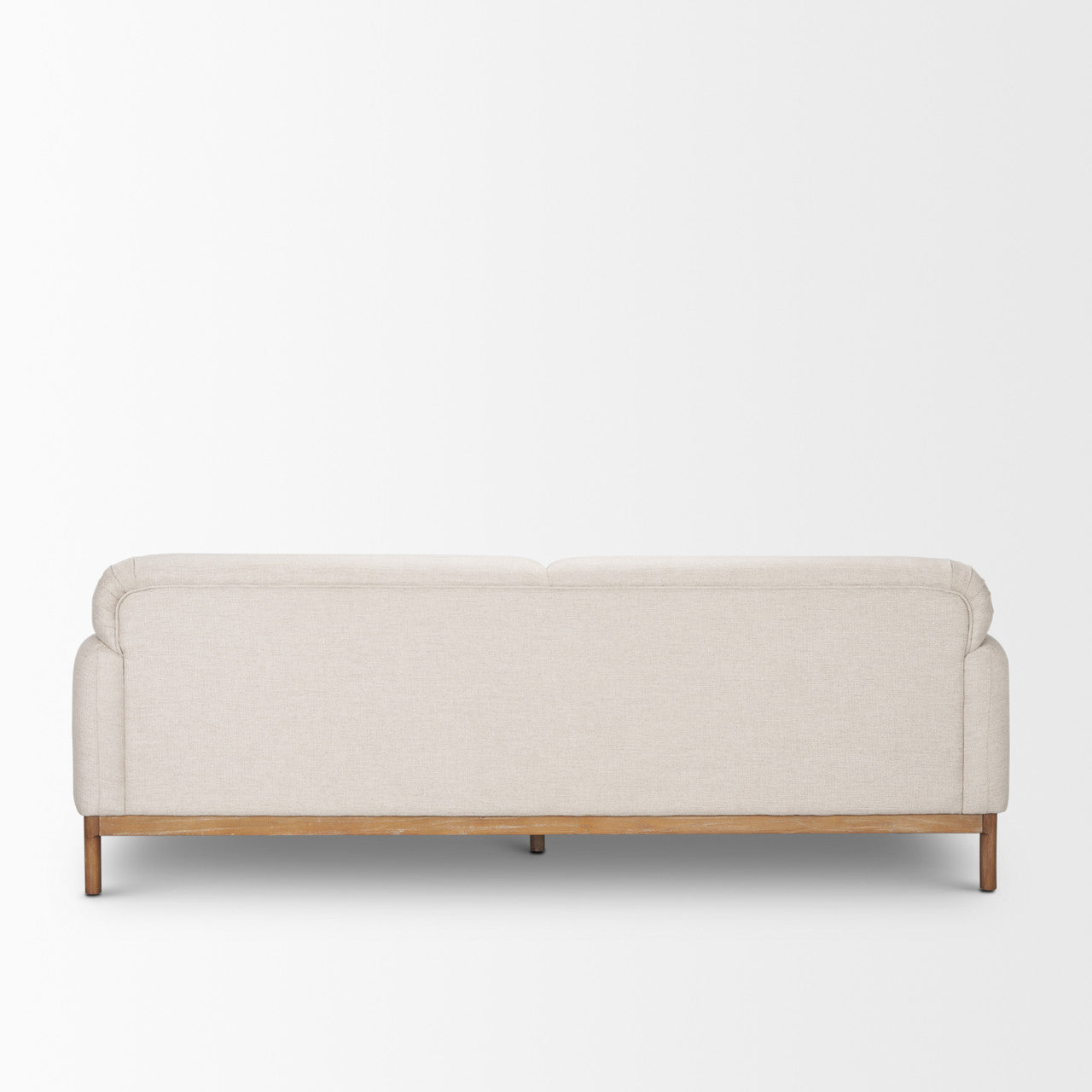 Hale Sofa W/ Medium Brown Wood and Oatmeal Fabric