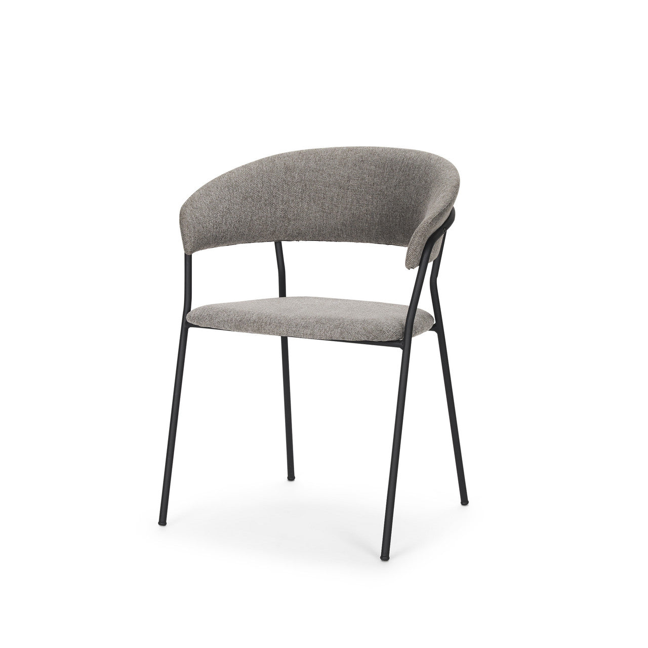 Carolyn Dining Chair w/ Gray Fabric & Matte Black Metal