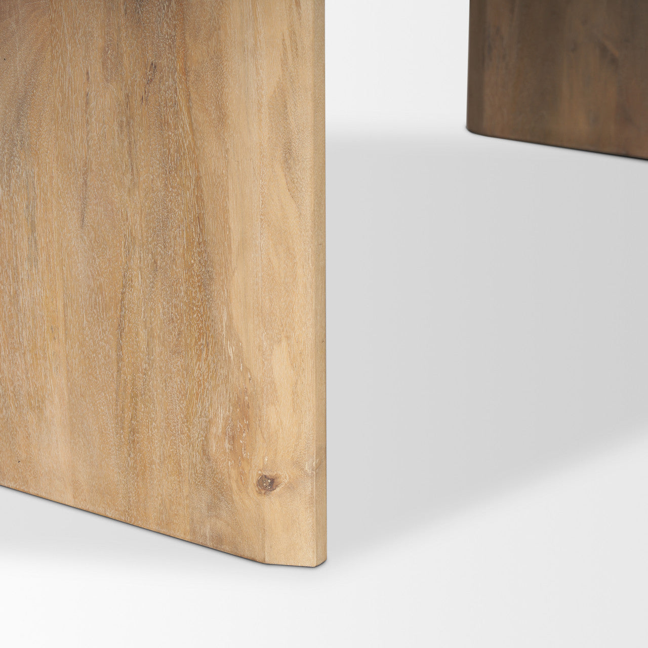 Isla Oval Dining Table w/Light Brown Wood Top & Arched Legs