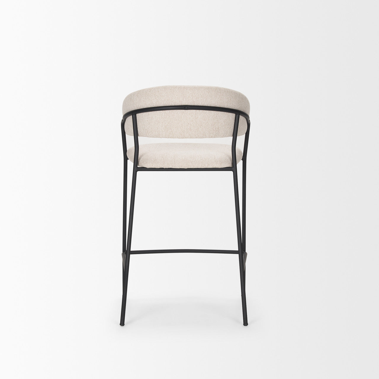 Carolyn Counter Stool w/ Oatmeal Fabric & Matte Black Metal