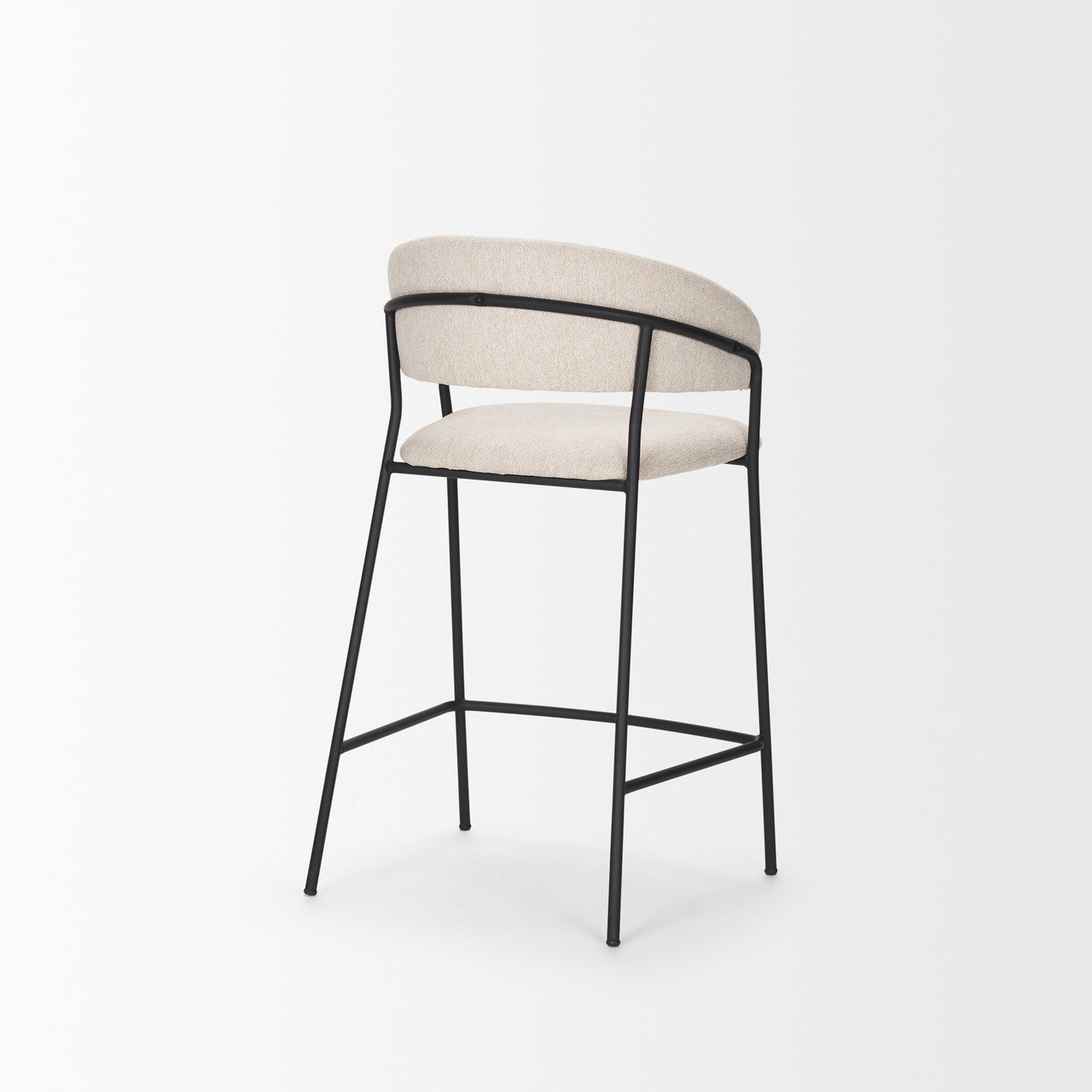 Carolyn Counter Stool w/ Oatmeal Fabric & Matte Black Metal