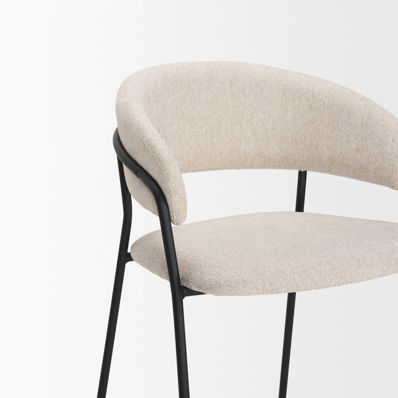 Carolyn Counter Stool w/ Oatmeal Fabric & Matte Black Metal