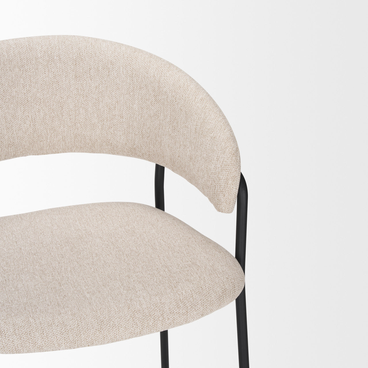 Carolyn Counter Stool w/ Oatmeal Fabric & Matte Black Metal
