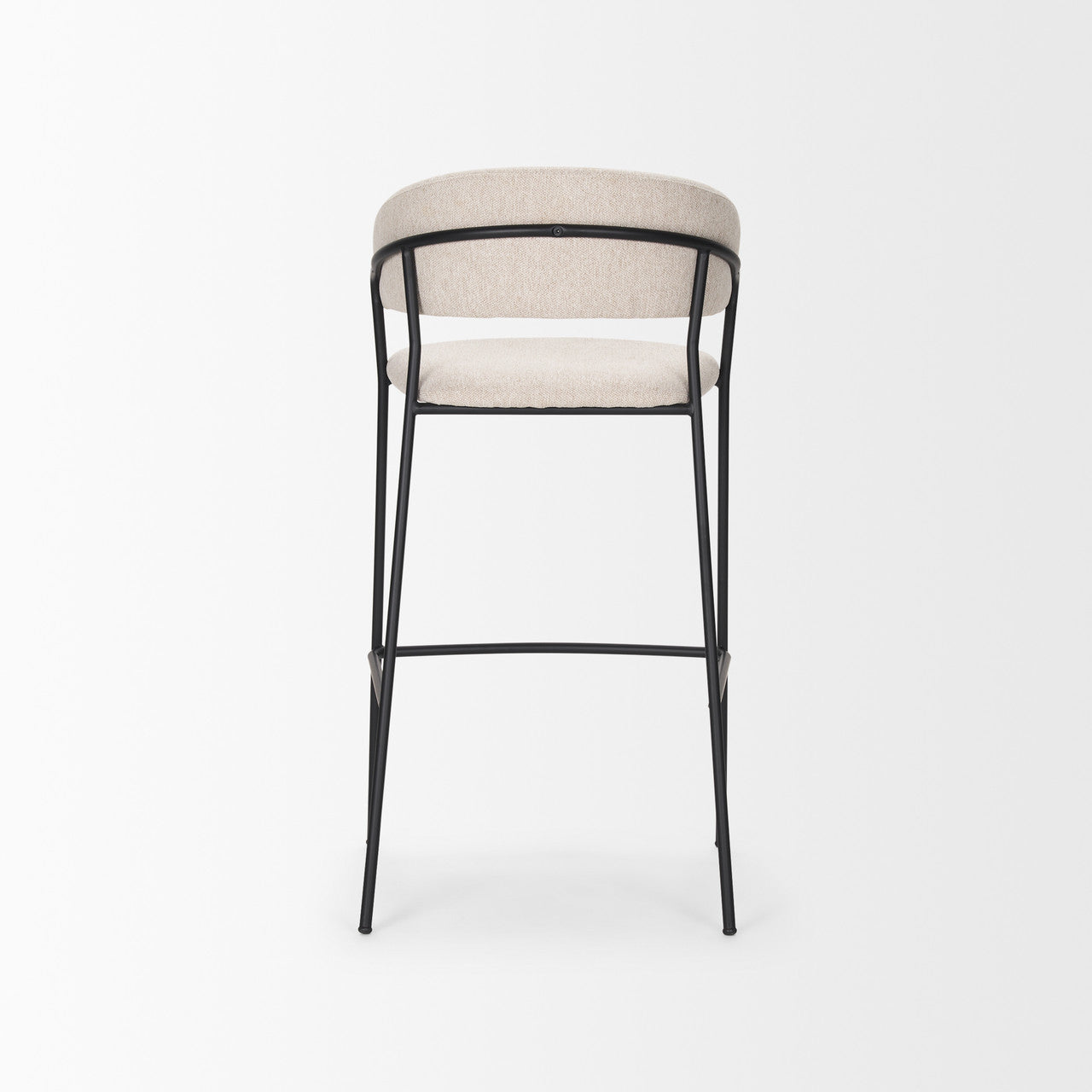 Carolyn Bar Stool w/ Oatmeal Fabric & Matte Black Metal
