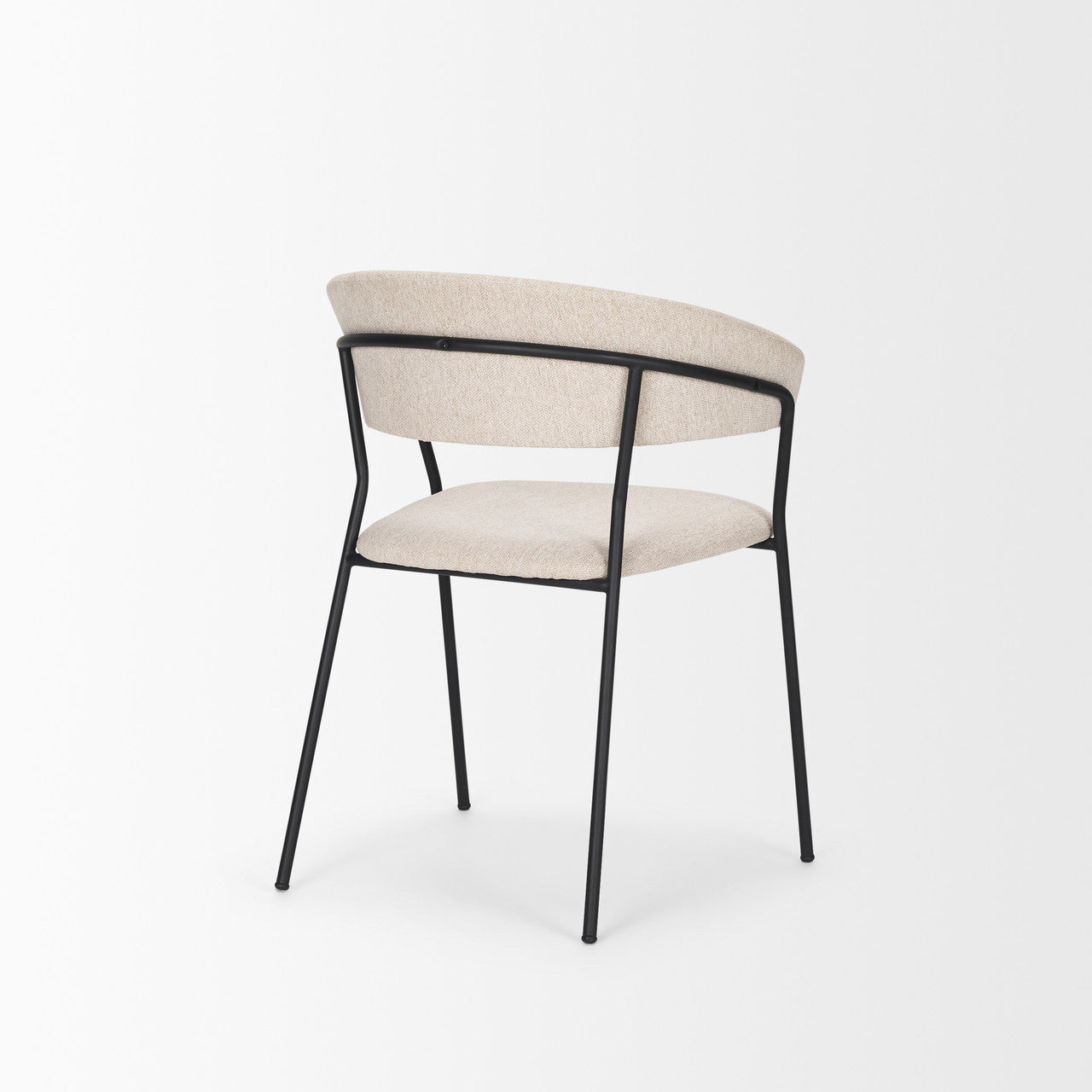 Carolyn Dining Chair w/ Oatmeal Fabric & Matte Black Metal