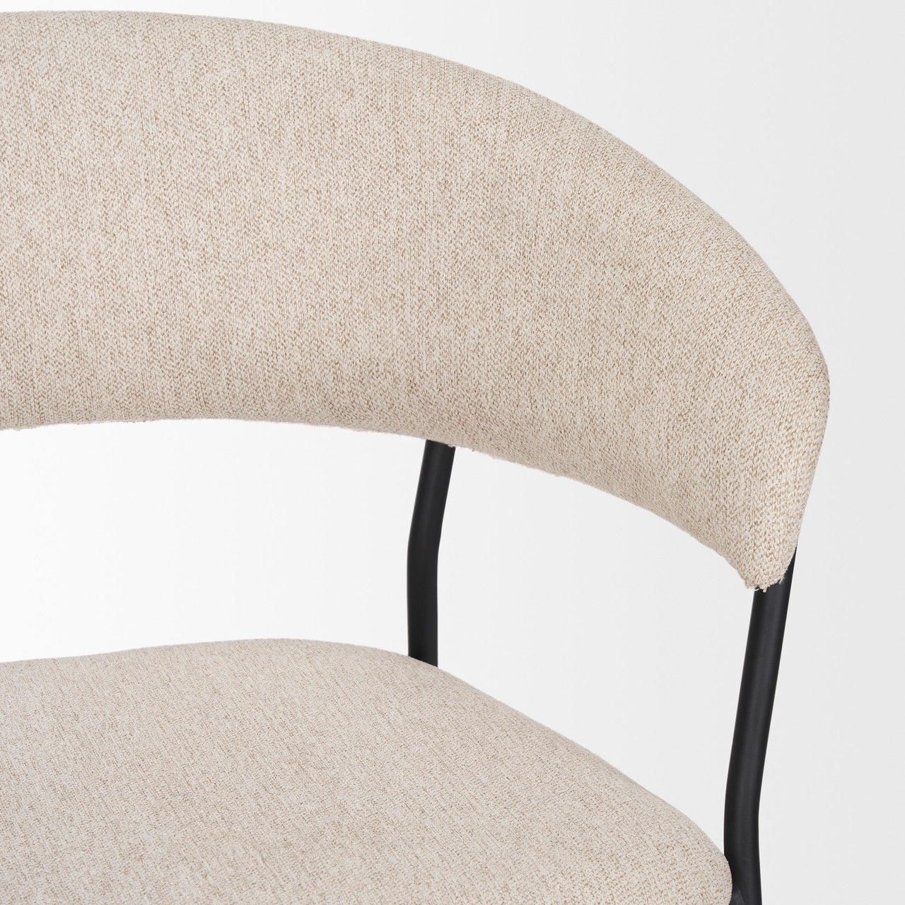 Carolyn Dining Chair w/ Oatmeal Fabric & Matte Black Metal